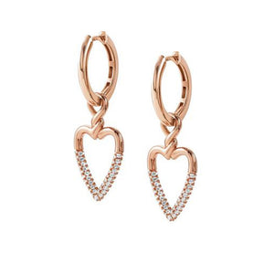 Orecchini Donna Argento Oro Rosa e Cubic Zirconia Endless Cuore Nomination