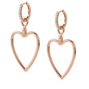 Orecchini Donna Argento Oro Rosa e Cubic Zirconia Endless Cuore Nomination