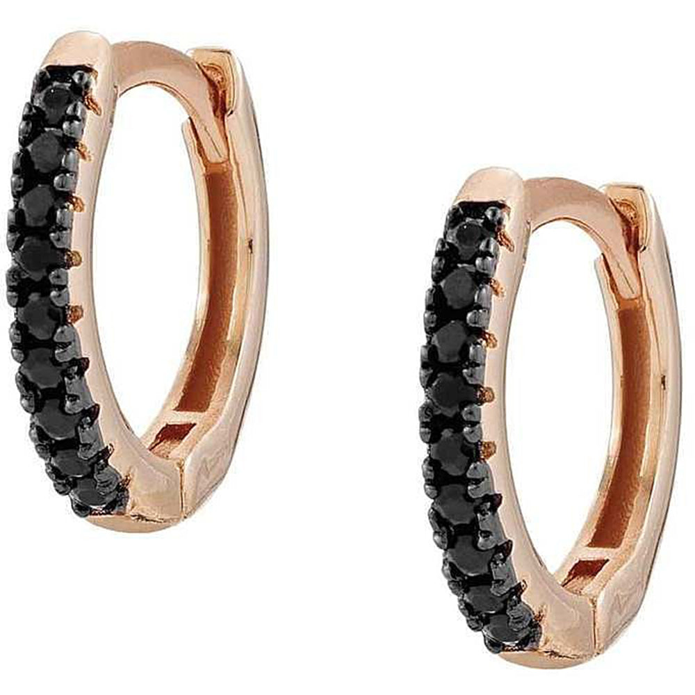 Orecchini in argento sterling 925 con zirconi neri in argento sterling