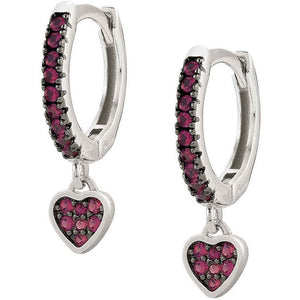 Orecchini Donna Argento Silver SweetRock Cuore e Pietre Rosse Nomination