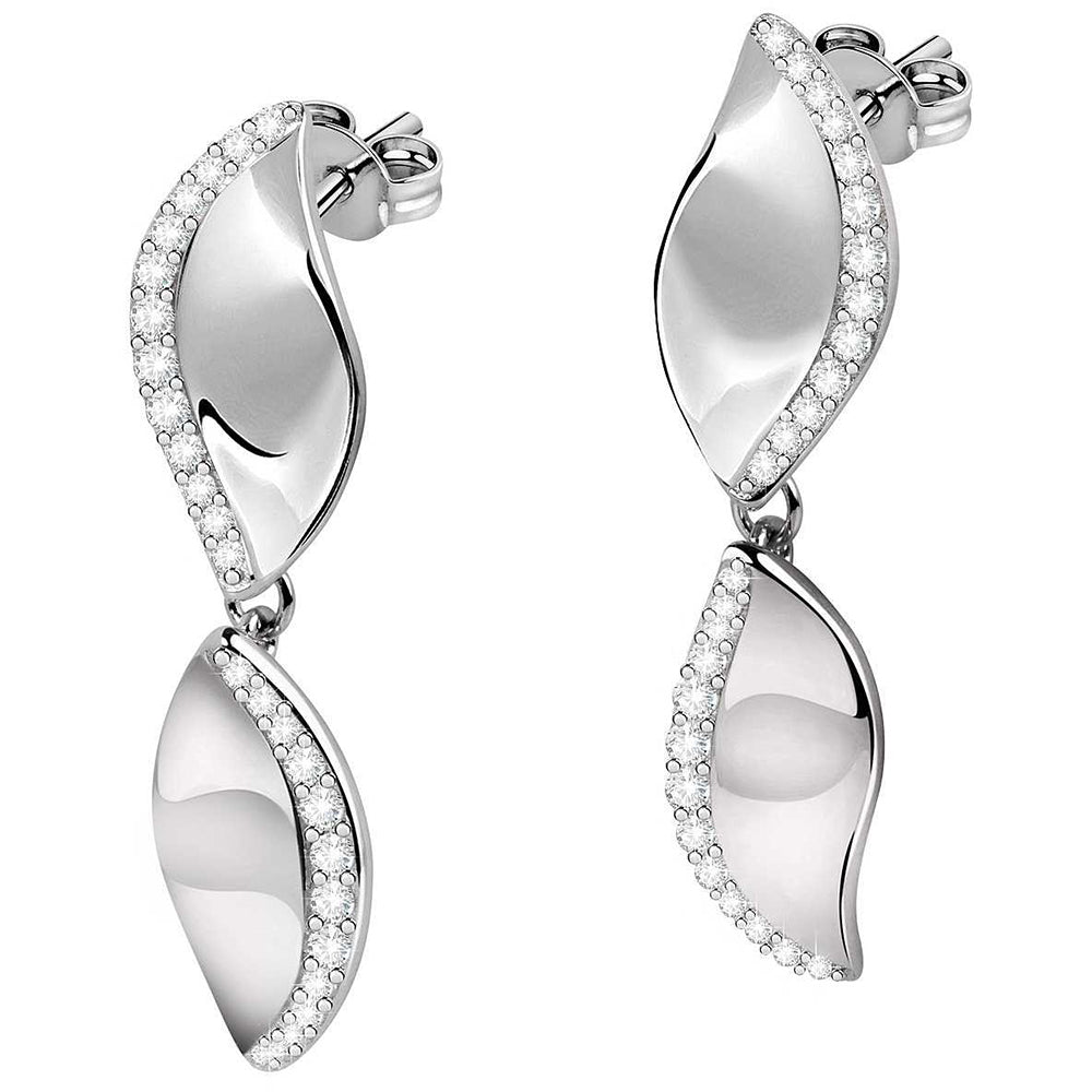 Orecchini Donna Argento con Zirconi Foglia Morellato