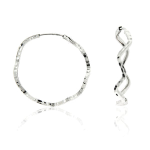 Orecchini Donna Cerchio Oro Bianco Diamantati