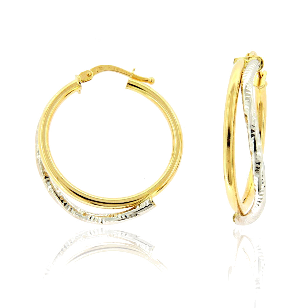 Orecchini Donna Cerchio Oro Bicolore