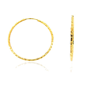 Orecchini Donna Cerchio Oro Giallo Canna Tonda Diamantati