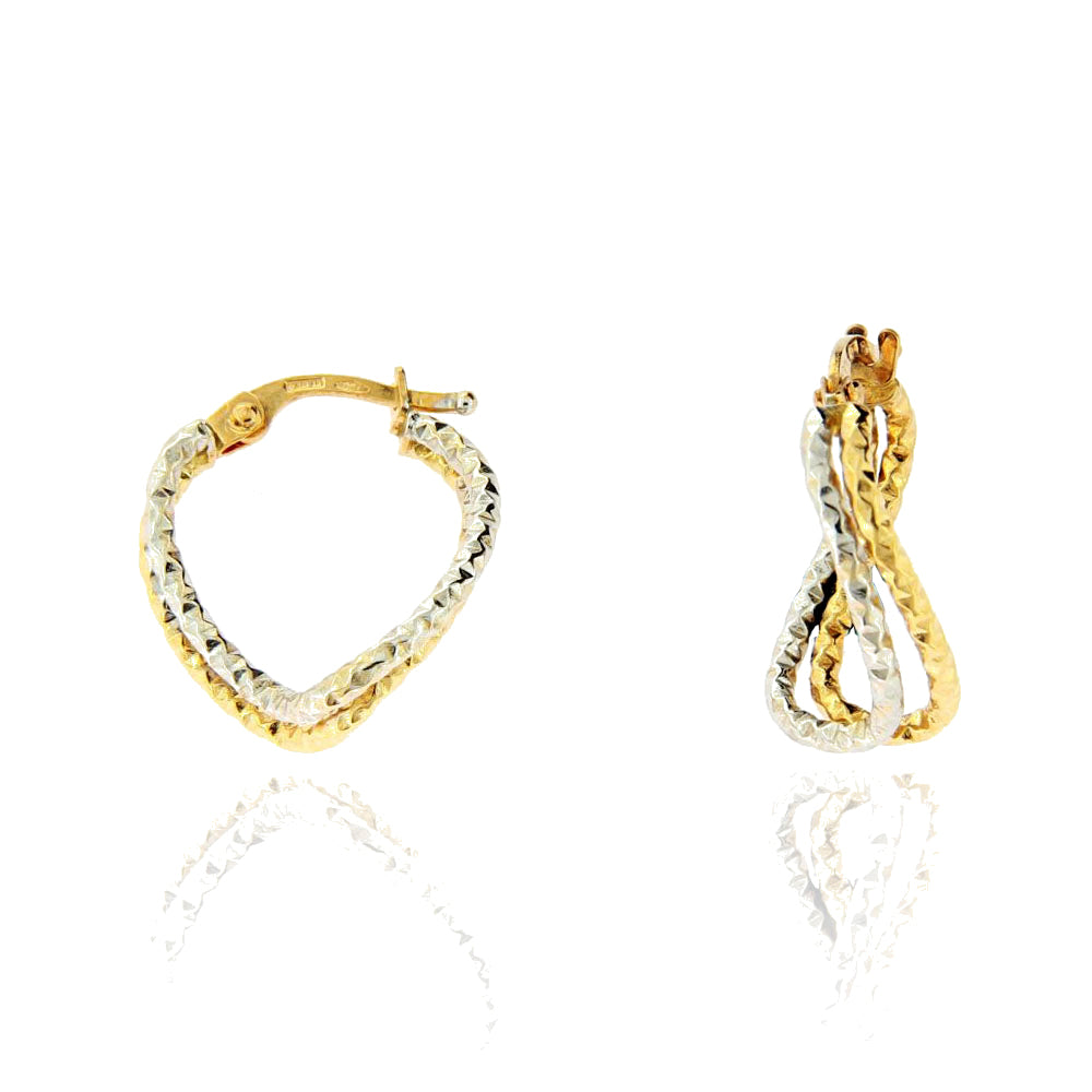 Orecchini Donna Cerchio Ovale Oro Bicolore