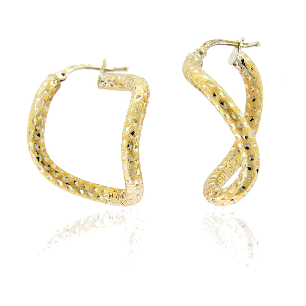 Orecchini Donna Cerchio Ovale Oro Bicolore