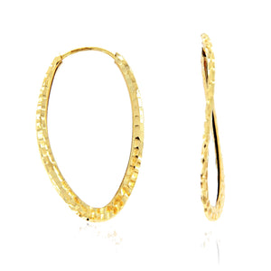 Orecchini Donna Cerchio Ovale Oro Giallo Diamantati