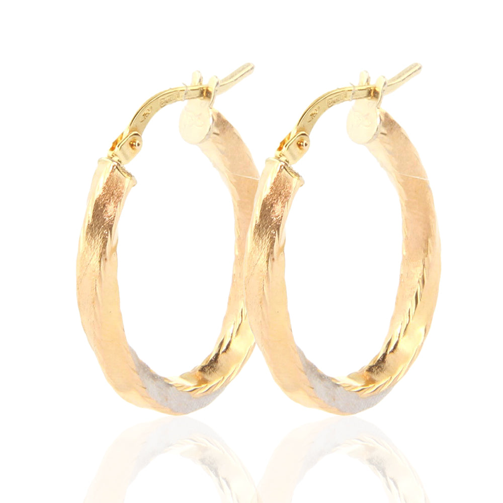 Orecchini Donna Cerchio Ovale in Oro 3 Colori