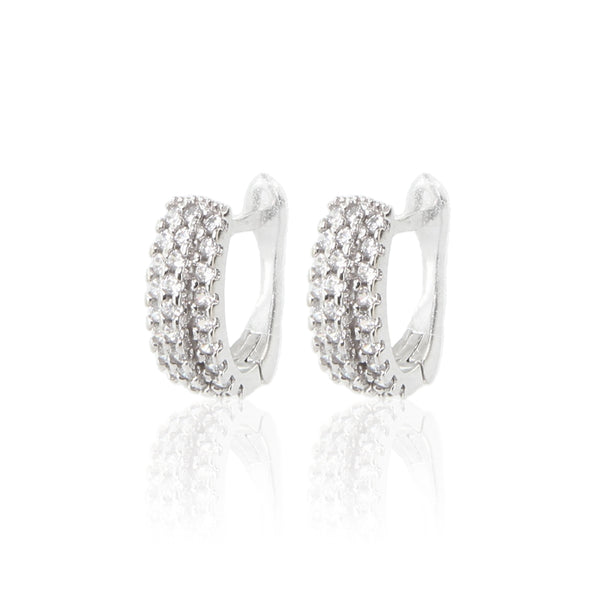 Orecchini A Cerchio 2begold – Oro E Argento, Triplo Cerchio 15 Mm, 18 Carati, Made In Italy
