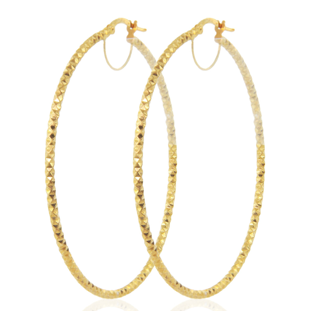 Orecchini A Cerchio In Oro Giallo 14K Lucido – Gioielli Decadence Di Alta Qualità