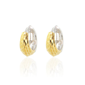 Orecchini Donna Cerchio in Oro Giallo e Bianco Diamantati