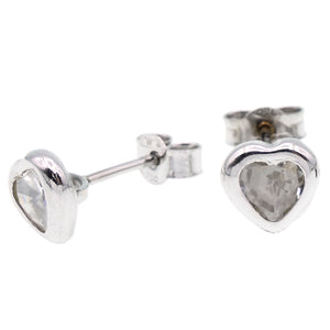 Orecchini Donna Cuore Oro Bianco con Zircone