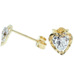 Orecchini Donna Cuore Oro Giallo e Bianco