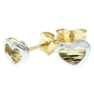Orecchini Donna Cuore Oro Giallo e Bianco
