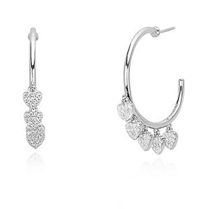 Orecchini Donna Cuore con Zirconi in Argento Mabina Gioielli