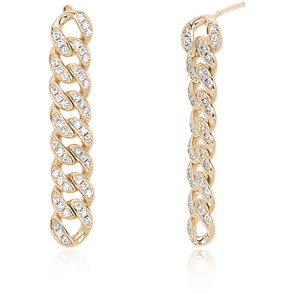 Orecchini Donna Groumette con Zirconi in Argento Gold Mabina Gioielli