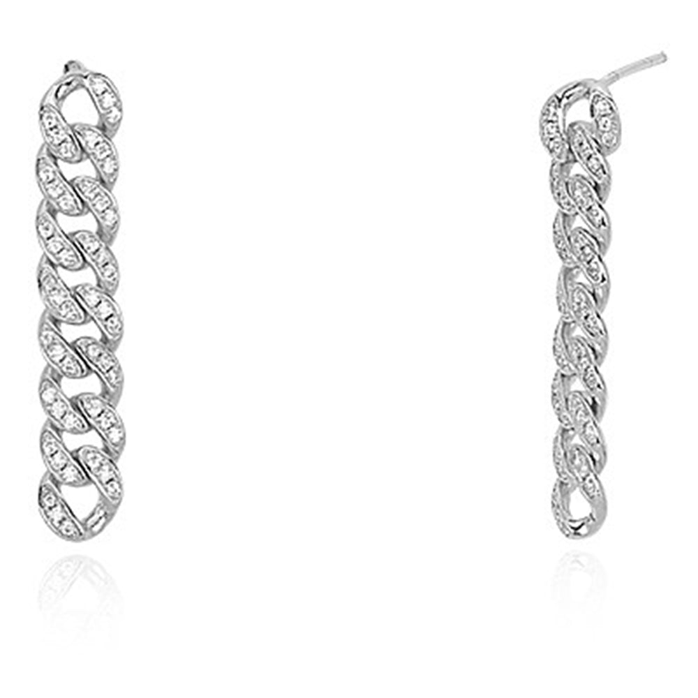 Orecchini Donna Groumette con Zirconi in Argento Mabina Gioielli