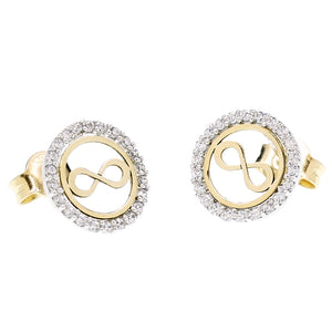 Orecchini Donna Infinito Oro Giallo e Bianco con Zirconi