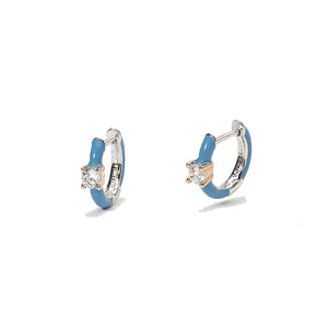 Orecchini Donna Marshmallow Smalto Azzurro in Argento Mabina Gioielli