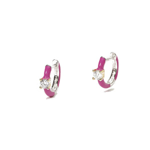 Orecchini Donna Marshmallow Smalto Rosa in Argento Mabina Gioielli