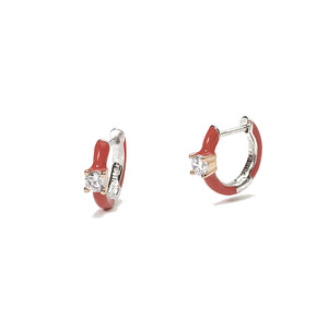 Orecchini Donna Marshmallow Smalto Rosso in Argento Mabina Gioielli