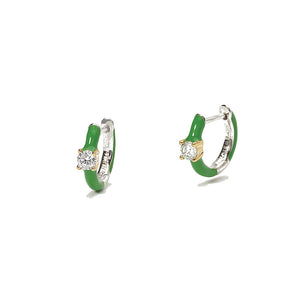 Orecchini Donna Marshmallow Smalto Verde in Argento Mabina Gioielli