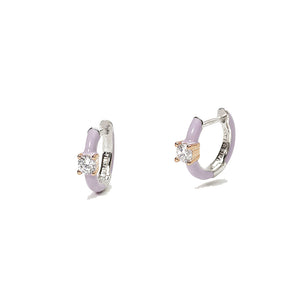 Orecchini Donna Marshmallow Smalto Viola in Argento Mabina Gioielli