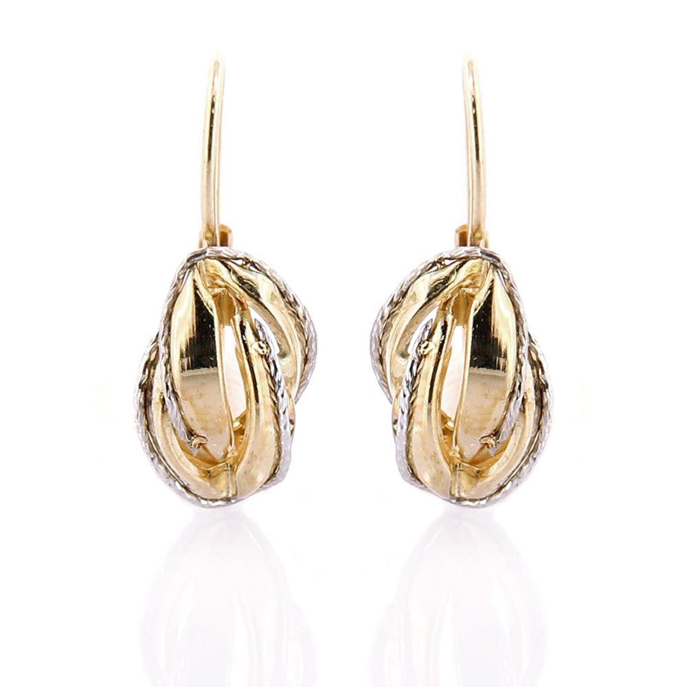 Orecchini A Perno In Oro Giallo 585 (14kt) Con Perla Conchiglia, Elli, Eleganti E Classici, Per Ogni Occasione, Regalo In Confezione Premium