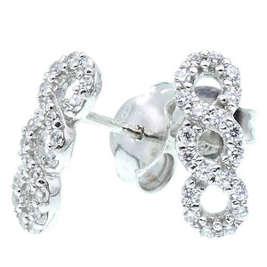Orecchini Donna Oro Bianco con Zirconi