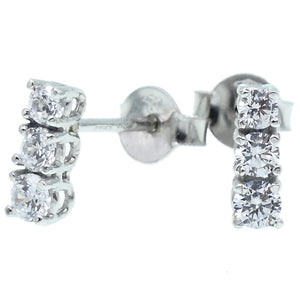Orecchini Donna Oro Bianco con Zirconi