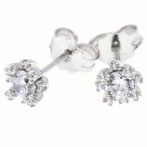 Orecchini Donna Oro Bianco con Zirconi