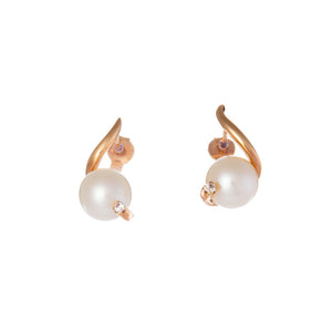 Orecchini Donna Oro Rosa con Perla