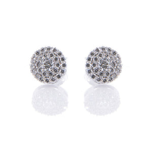 Orecchini Donna Pave in Oro Bianco con Zirconi