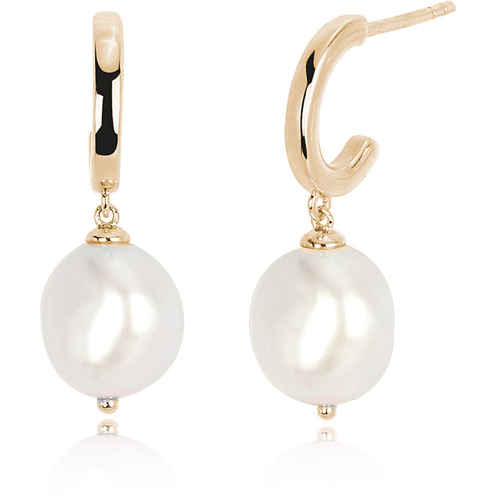 Orecchini Donna Perla Barocca in Argento Gold Mabina Gioielli