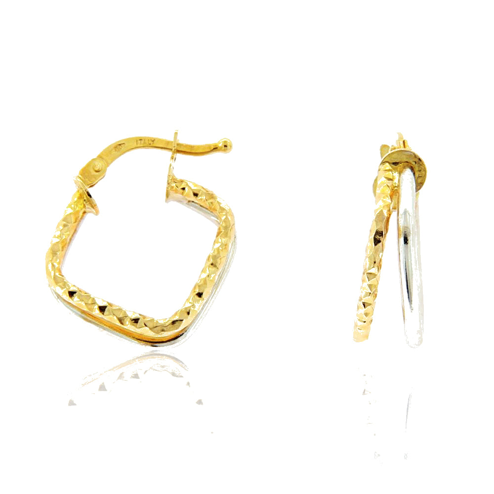 Orecchini Donna Rombo Oro Bicolore