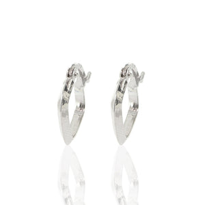 Orecchini Donna Rombo in Oro Bianco Canna Quadrata
