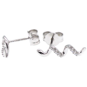Orecchini Donna Serpente Oro Bianco con Zirconi