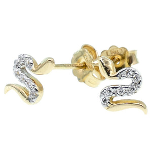 Orecchini Donna Serpente Oro Giallo con Zirconi