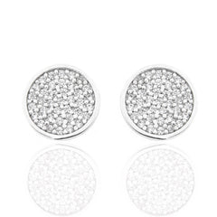 14K Placcato Oro Bianco 0.50Ct Zirconi Pavè-set Grappolo Orecchini A - Foto 12