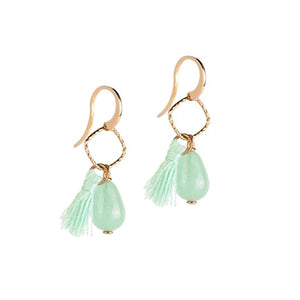 Orecchini Donna Tulipe Pietre Pendenti Verde Chiaro Rebecca Gioielli