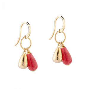 Orecchini Donna Tulipe con Pietra Rossa Rebecca Gioielli