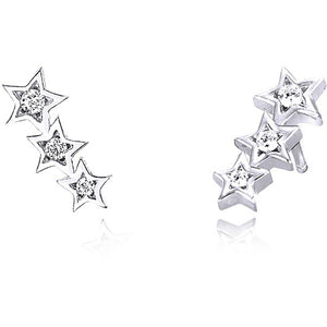 Orecchini Donna a Lobo Stelle con Zirconi in Argento Mabina Gioielli