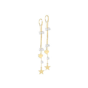 Orecchini Donna in Argento Gold Pietre Gialle Lucciole Cuore e Stelle Rebecca Gioielli
