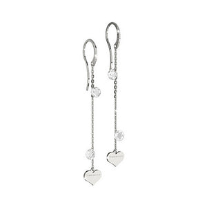 Orecchini Donna in Argento Pietre Bianche Lucciole Cuore Rebecca Gioielli