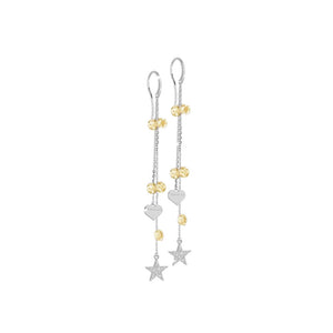 Orecchini Donna in Argento Pietre Gialle Lucciole Cuore e Stelle Rebecca Gioielli