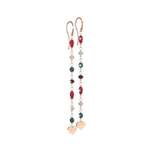 Orecchini Donna in Argento Rose Pietre Multicolor Pepite Rebecca Gioielli