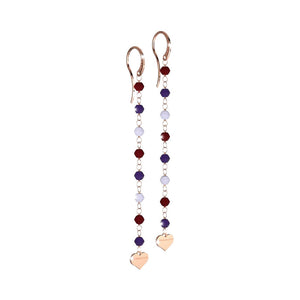 Orecchini Donna in Argento Rose Pietre Multicolor Pepite Rebecca Gioielli
