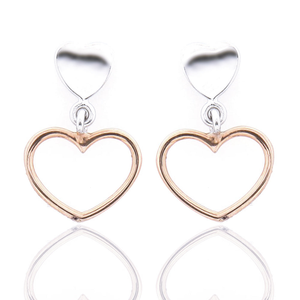 Orecchini Donna in Oro 2 Colori con Cuori