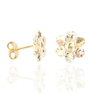 Orecchini Donna in Oro 3 Colori Fiore