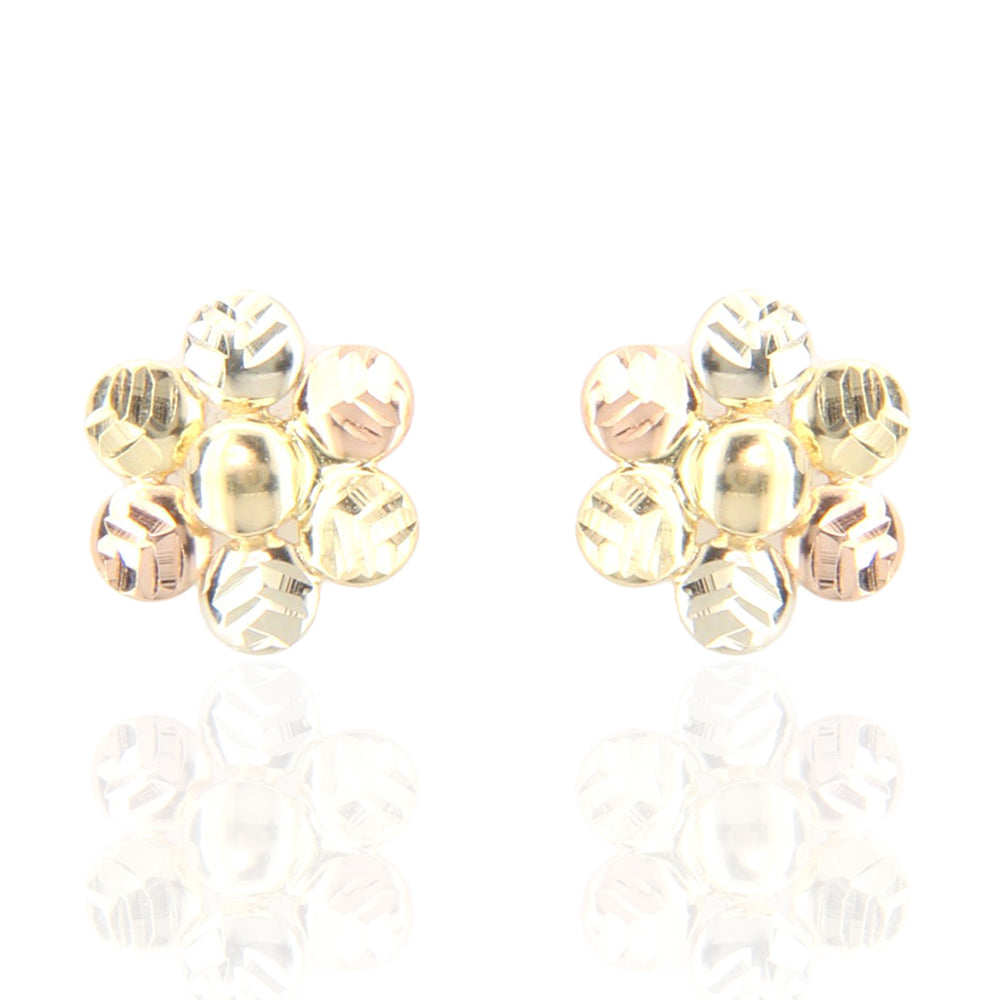 Orecchini Donna in Oro 3 Colori Fiore
